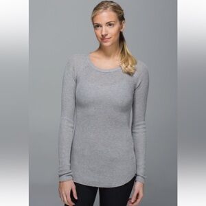 Lululemon Cabin Yogi Long Sleeve Heathered Medium Grey / Heathered Light Grey